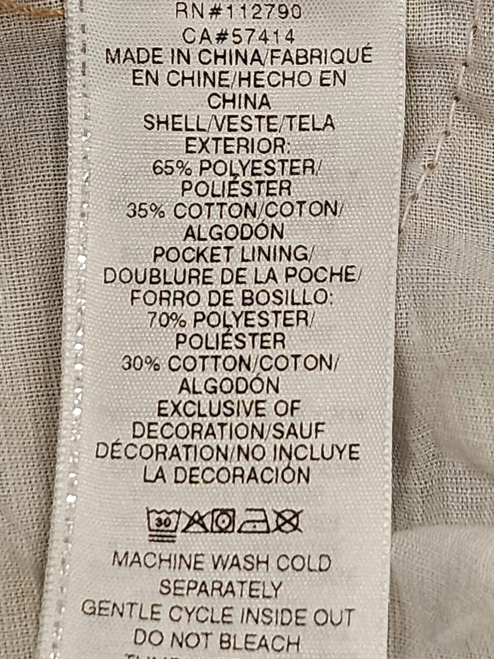 True Religion Men's Cargo Pants Size 31 Khaki Beige Khakis Embroidered Pockets - Picture 14 of 16